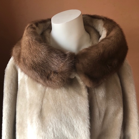 Vintage mink collar union made blonde jacket - Picture 2 of 14